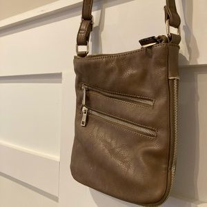 Brown Faux Leather Crossbody Purse